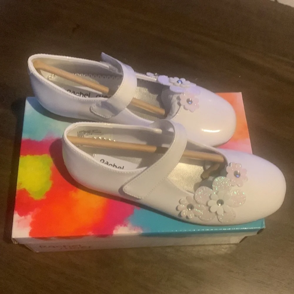 Rachel Shoes Lil Vanna toddlers GirlsMary Jane Shoes white patent F